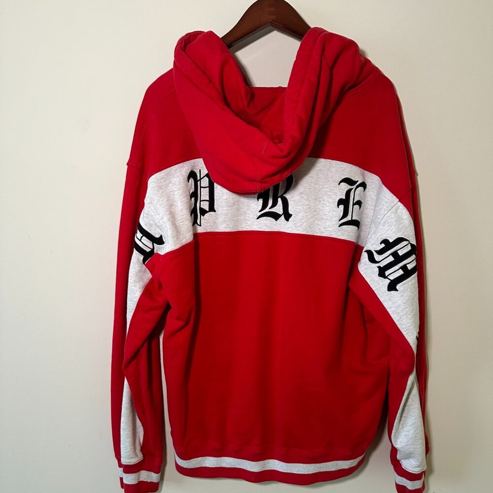 Supreme Zip Hoodie Red and White XL